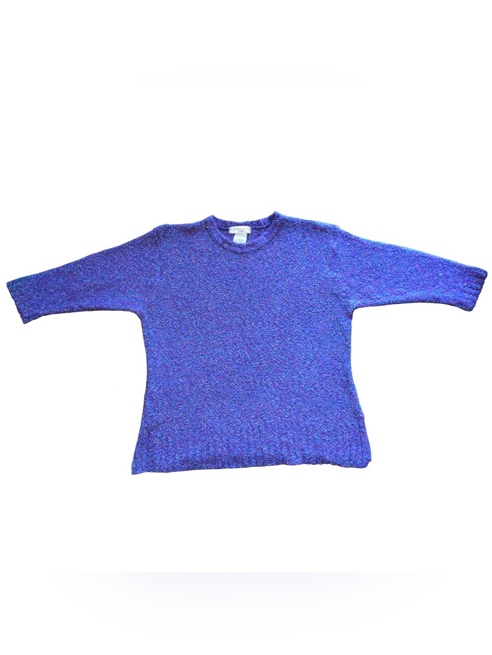 VTG Victoria Jones Wool Purple Bouclé Sweater Funky Groovy 80s/90s Sz XL-2XL
